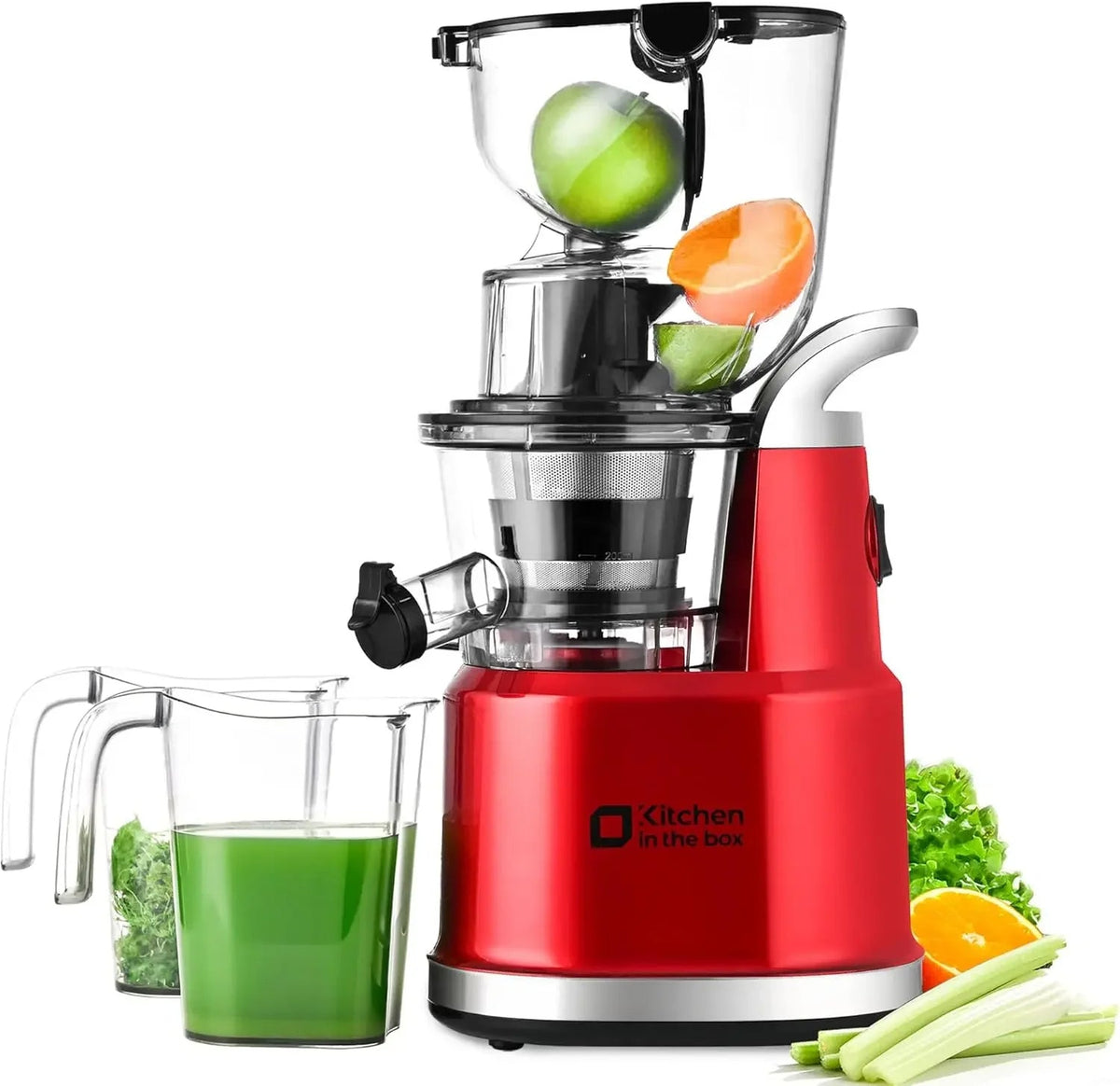 Masticating Juicer with 3.27" Wide Chute – BPA-Free, Low Noise, High Yield