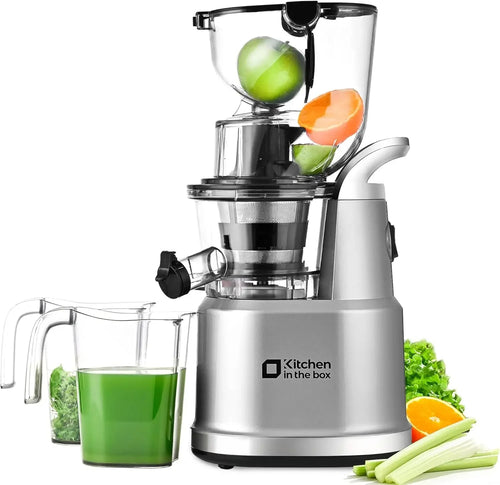 Masticating Juicer with 3.27" Wide Chute – BPA-Free, Low Noise, High Yield