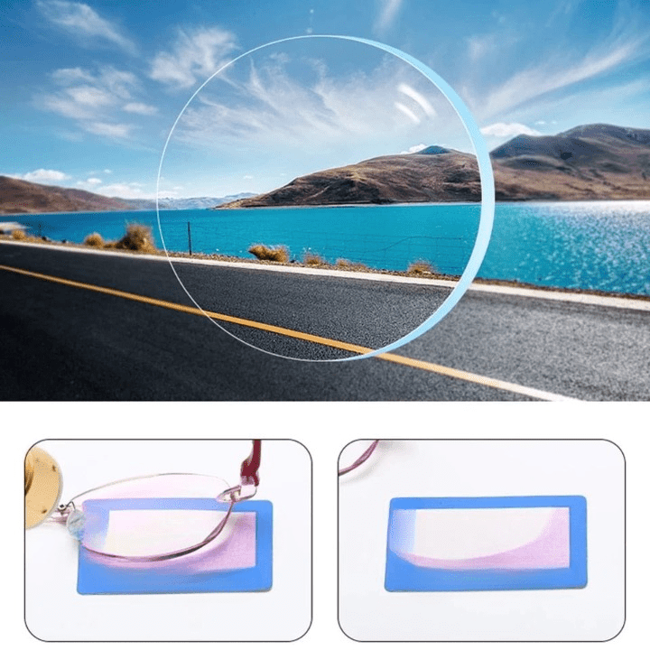 Myopia Glasses with Square Frame, Blue Light Filter, Clear Lenses, Unisex, -4.0 to 0 Diopters