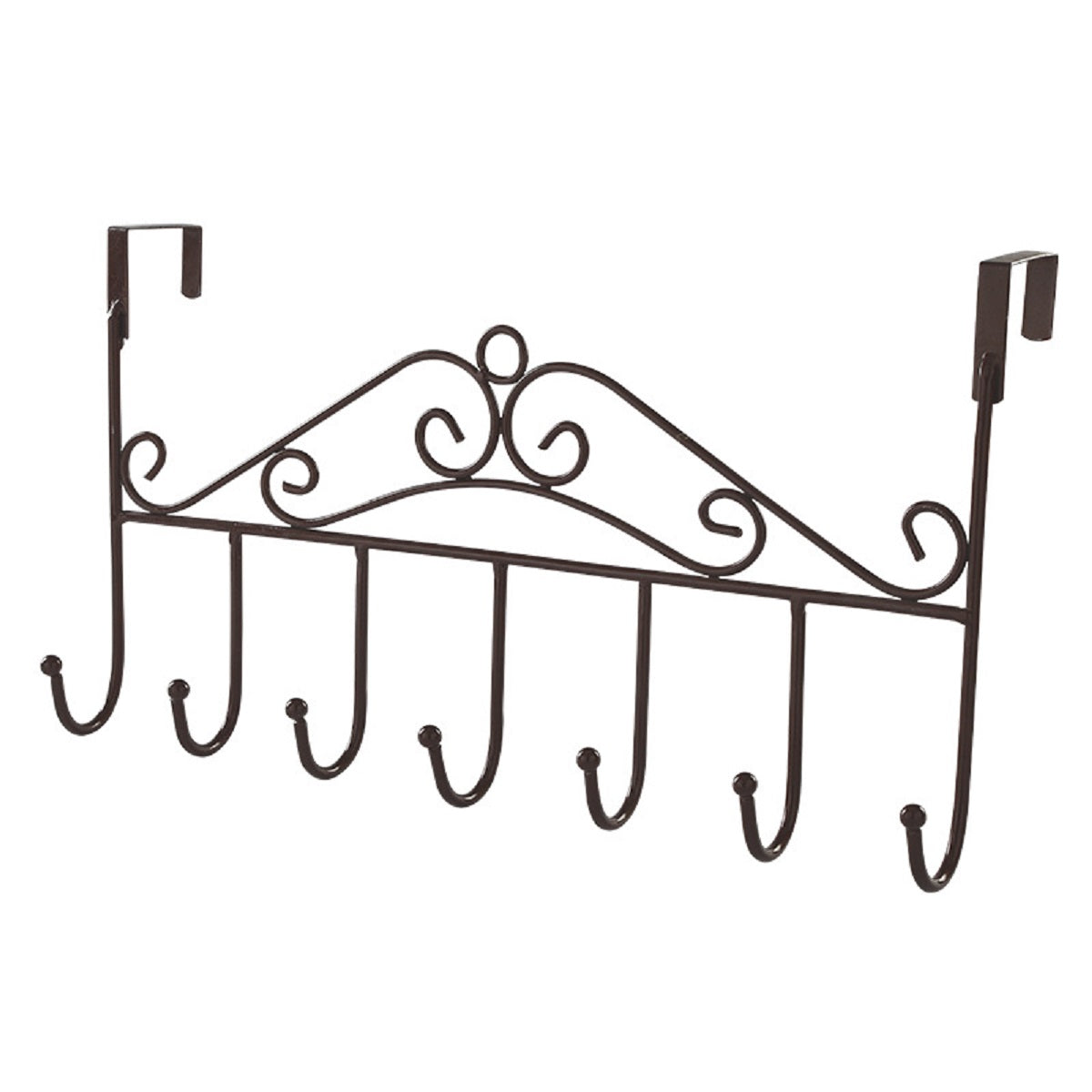 7-Hook Metal Hanger Bracket for Wall and Door Clothes Storage