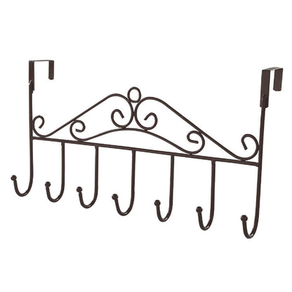 7-Hook Metal Hanger Bracket for Wall and Door Clothes Storage
