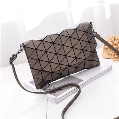 Matte Shoulder Bag with Abstract Geometric Design