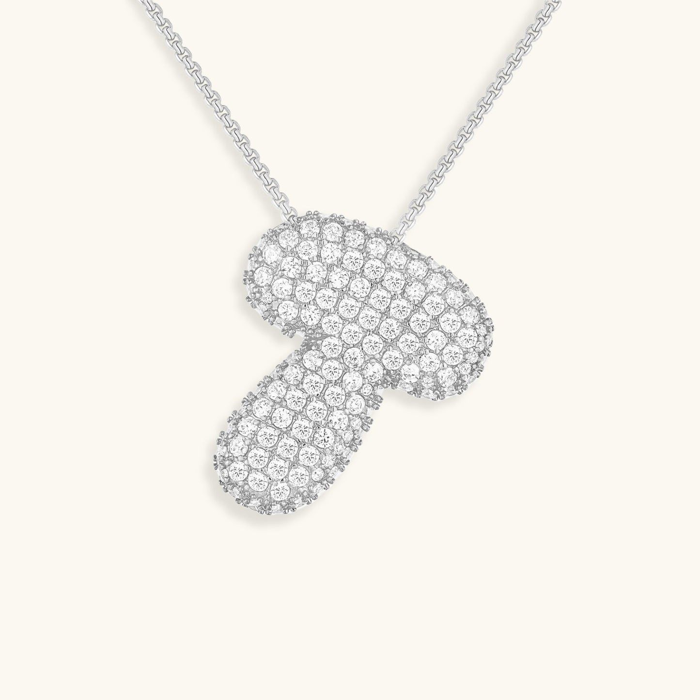 Initial Pendant Necklace with Bubble Diamond Design