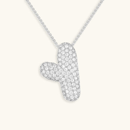 Initial Pendant Necklace with Bubble Diamond Design