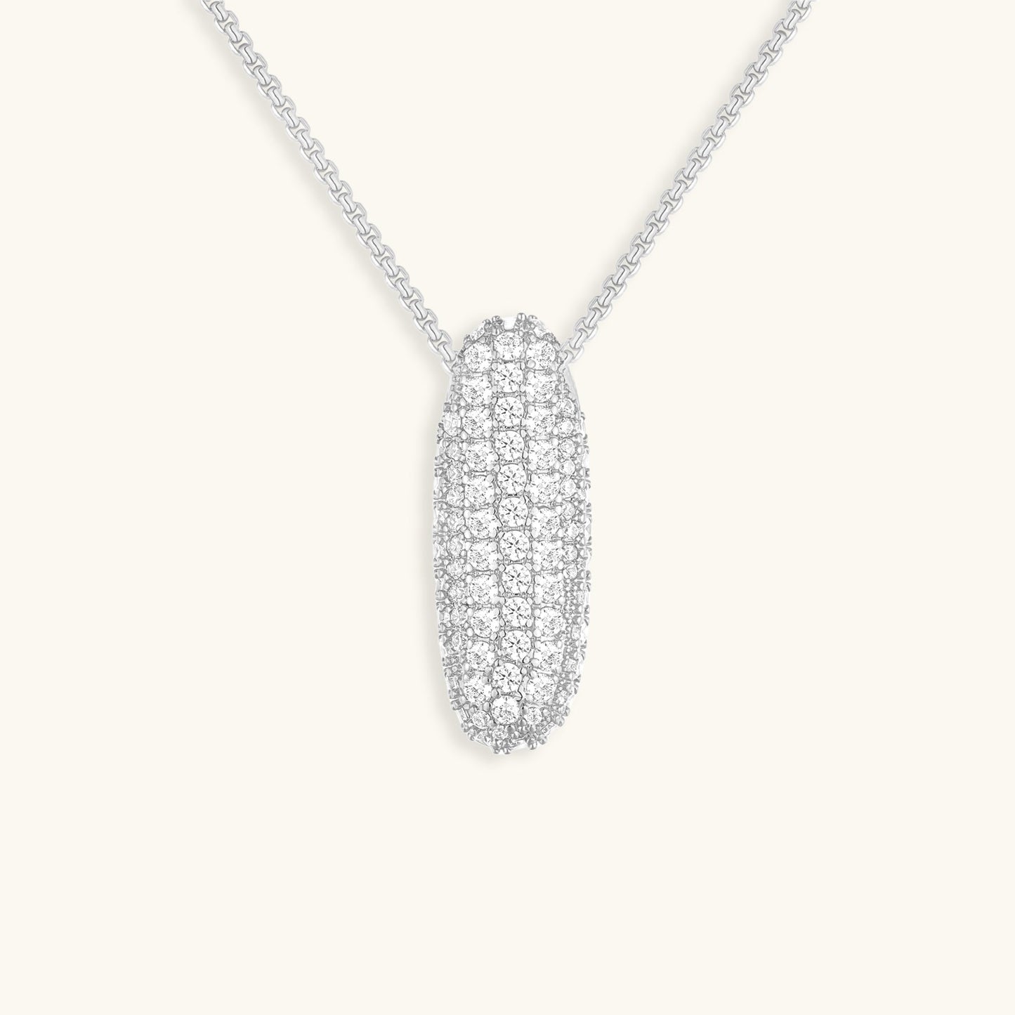 Initial Pendant Necklace with Bubble Diamond Design