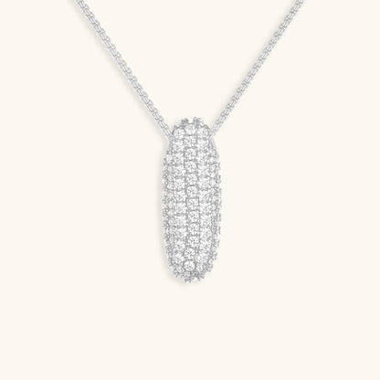 Initial Pendant Necklace with Bubble Diamond Design