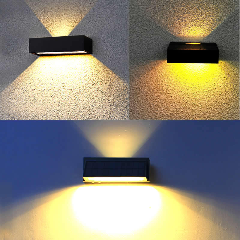 Solar Up-Down Outdoor Wall Light with Automatic Sensor – Energy Efficient – Warm & Cool White