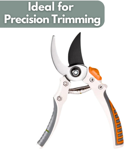 Precision Pruner with Carbon Steel Blade | Cuts Branches Up to 19mm | Ergonomic Soft Grip Handles | Ideal for Gardening & Fruit Harvesting
