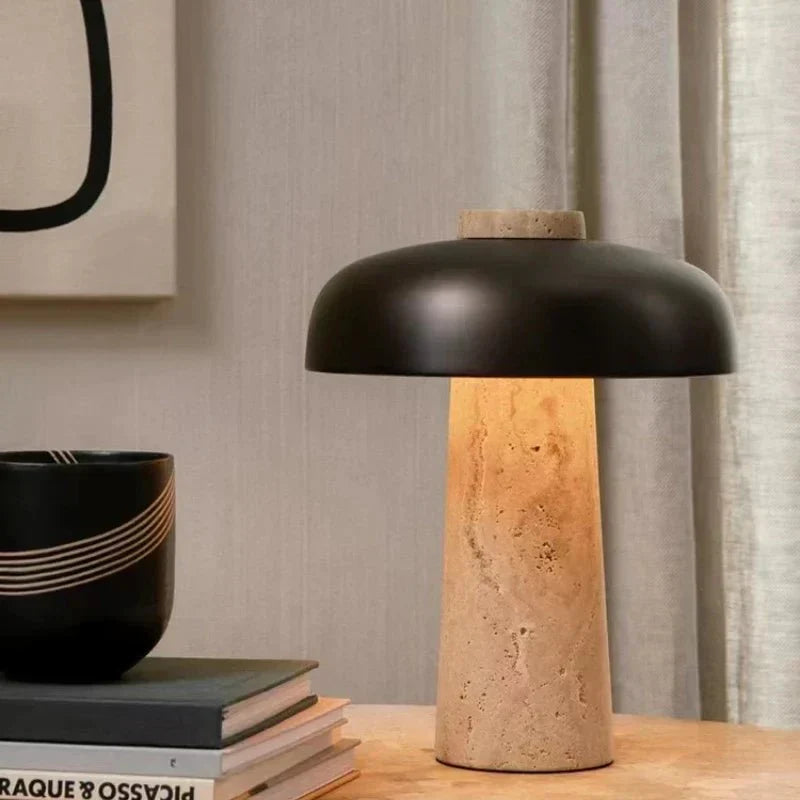 Elegant Travertine Lamp for Table Decor