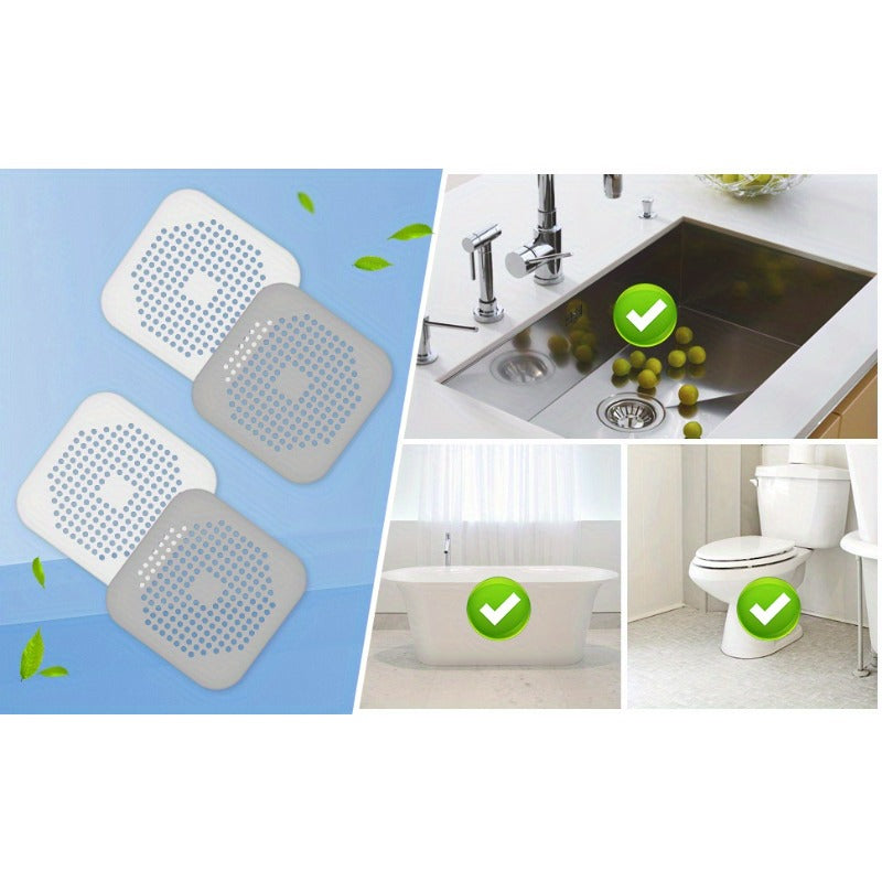 Silicone Drain Protectors - 4 Pack | Hair Catchers with Suction Cups
