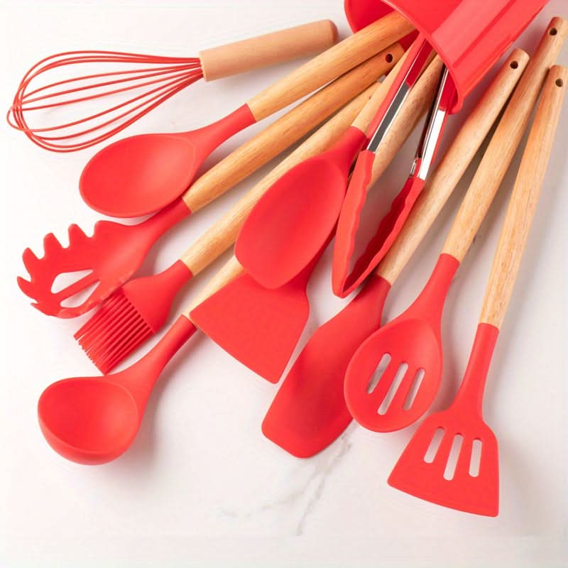 12-Piece Heat Resistant Silicone Kitchen Set - Dishwasher Safe