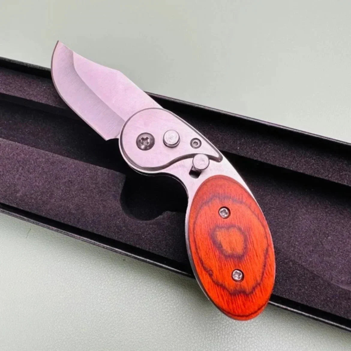 Compact Folding Knife with Wooden Handle | EDC Tool for Outdoor and Daily Use
