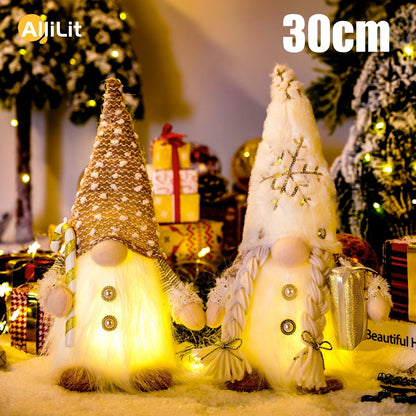 Illuminated Christmas Gnome Decoration | 30 x 10 x 10 cm | LED Table & Window Ornament | Battery Operated | Holiday Gift Idea