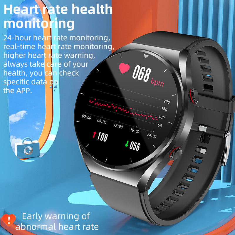 One-Tap Health Monitor Smartwatch for Blood Sugar, Glucose, ECG & Heart Rate