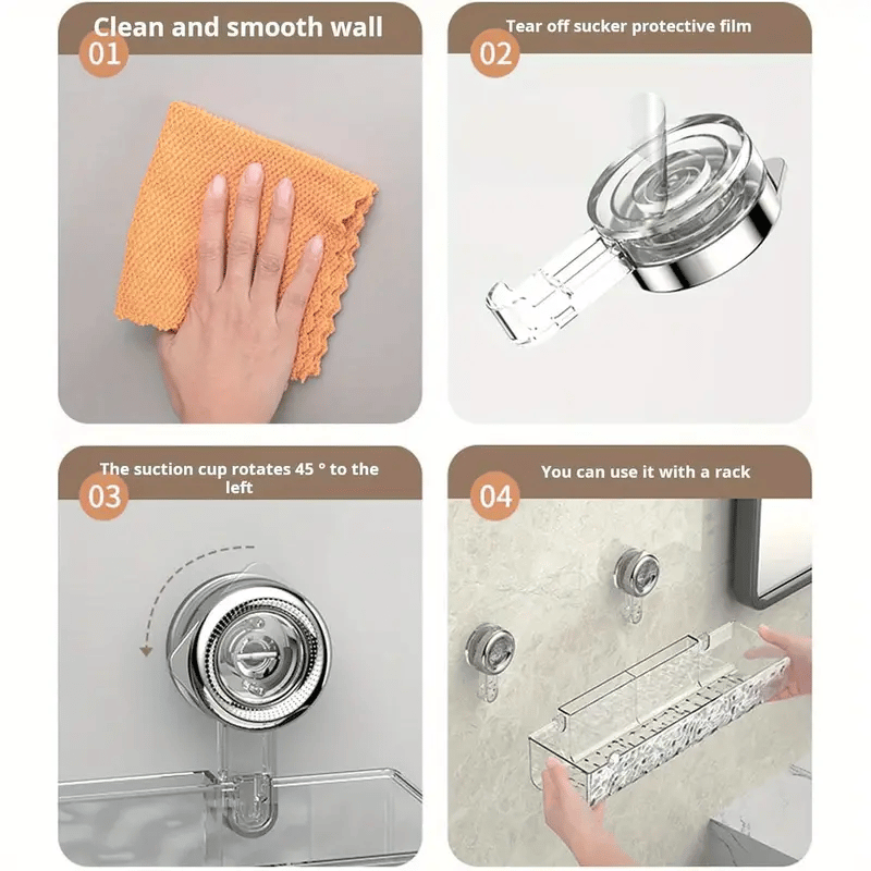 Suction-Cup Shower Organizer for Easy Bathroom Storage