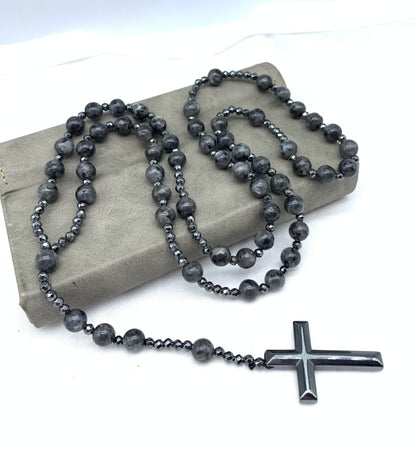 Men's Rosary Necklace with Tiger Eye and Lapis Lazuli – Orion Design