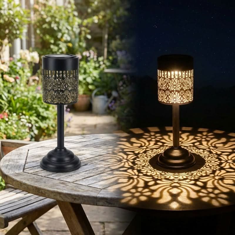 Metal Solar Table Lamp for Cozy Evening Lighting