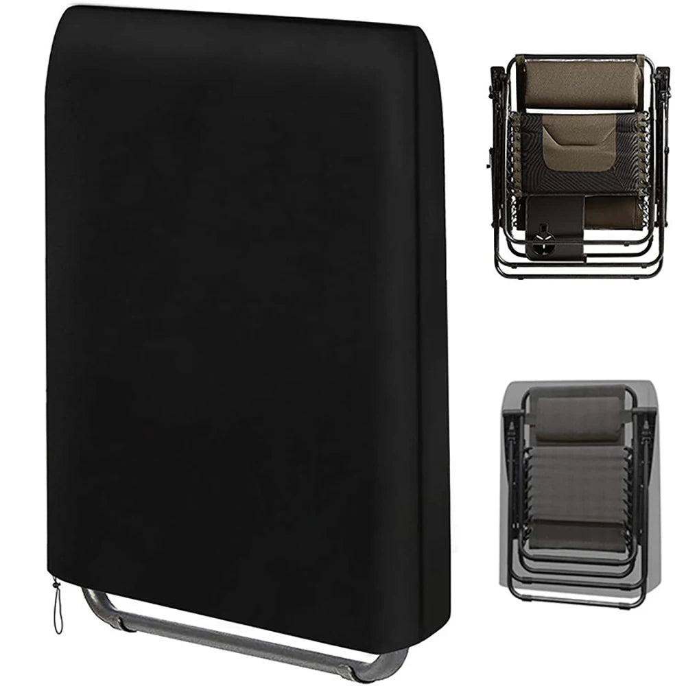 Outdoor Folding Chair Cover | UV-Resistant & Waterproof | 93x82 cm | Black