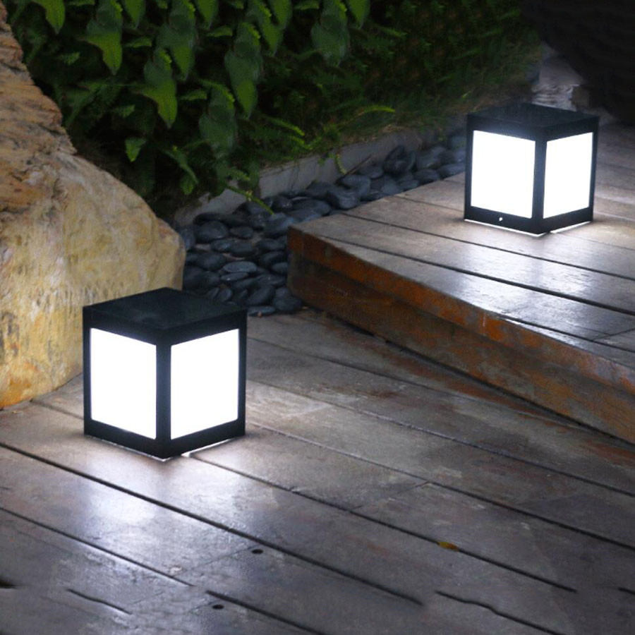 Square Solar LED Garden Lantern – Decorative Outdoor Lighting for Pathways and Patios