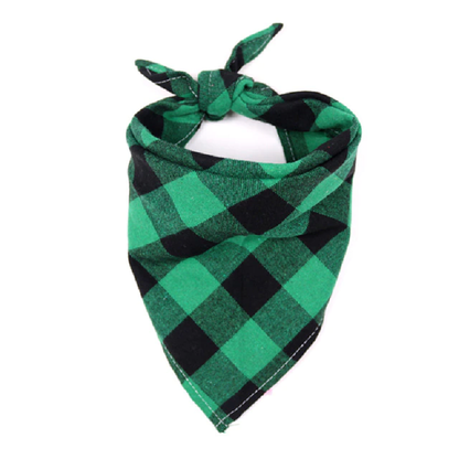 Plaid Dog Bandana in Red and Black for Pets