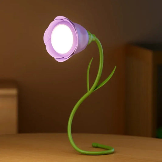 Rechargeable LED Rose Table Lamp - Flexible, Dimmable, 3 Brightness Levels, Color Temperature Memory - Creative Decoration & Gift for Women