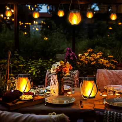 SolarGlow Lantern | Waterproof Outdoor Light with Flickering Flame Effect