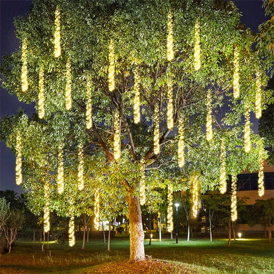 3-in-1 Waterproof LED Christmas String Lights with Meteor Effect – 360 LEDs for Outdoor Use