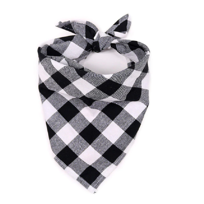 Plaid Dog Bandana in Red and Black for Pets