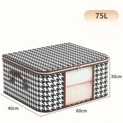 Foldable Clothing Storage Box | Dustproof Comforter Organizer with Handles | 60 × 40 × 30 cm