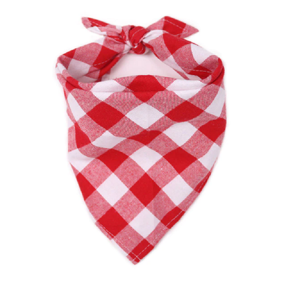 Plaid Dog Bandana in Red and Black for Pets