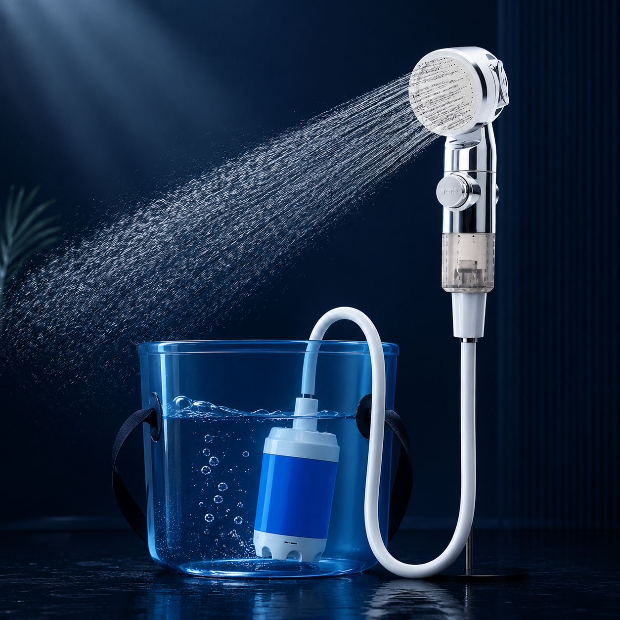 Portable Shower Pump Kit with USB Rechargeable Power for Outdoors
