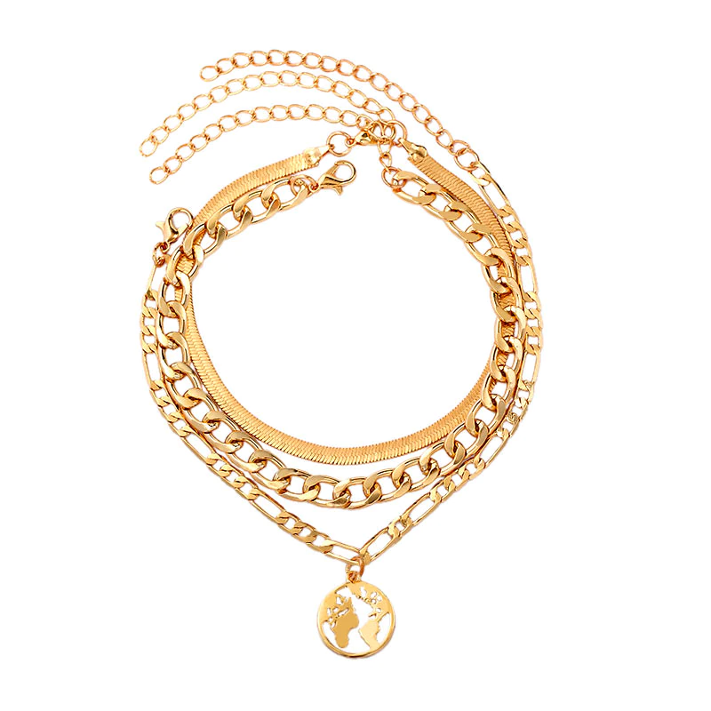 Set of Double Anklets in Modern Duchesse Style