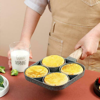 4-Cup Non-Stick Omelette Maker | Easy Cook Pan for Gas & Induction