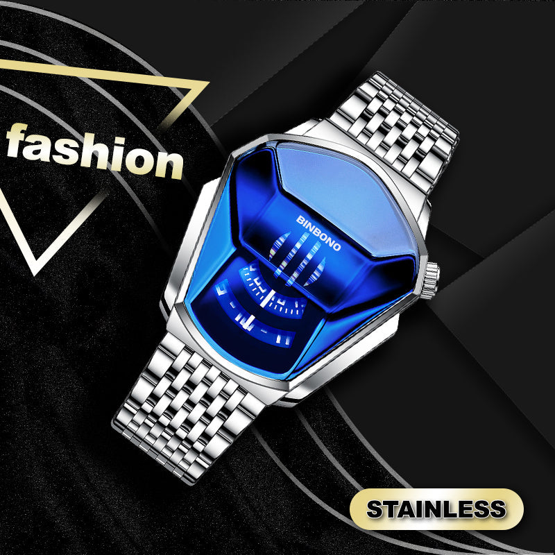 Men's Quartz Watch with Diamond Design