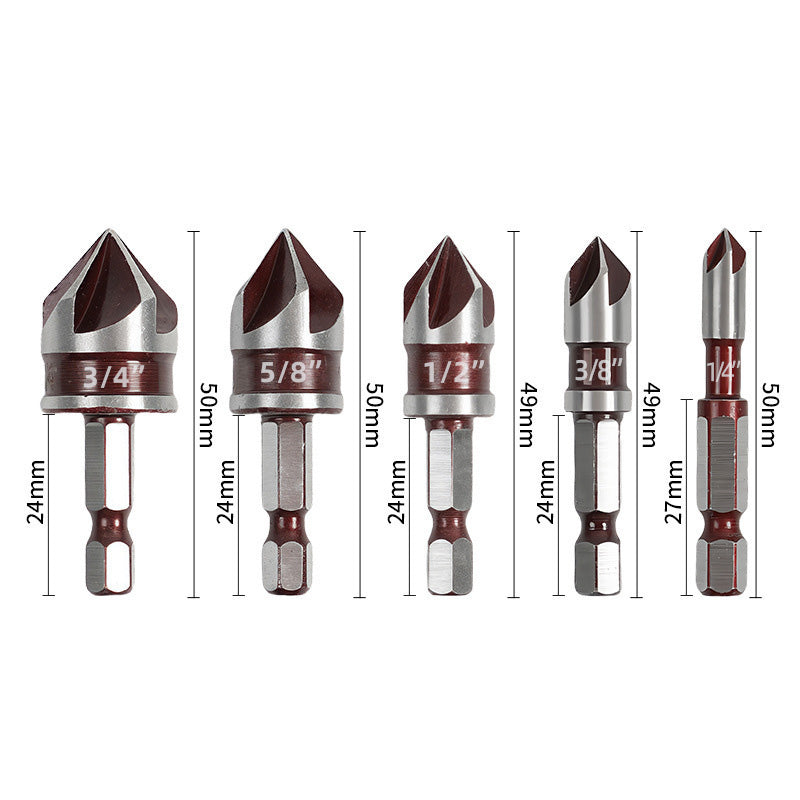 Precision Countersink Drill Bit Set for Smooth Finishes