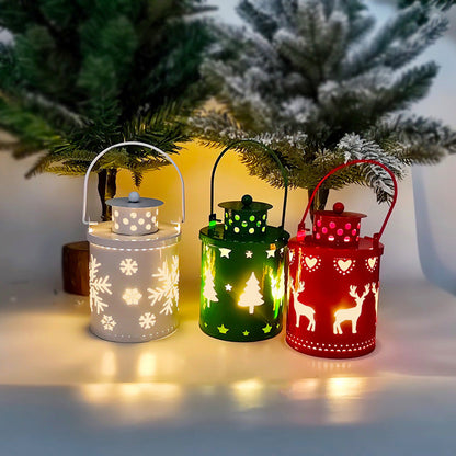Flickering LED Light Christmas Candle – Indoor Decorative Iron Holder