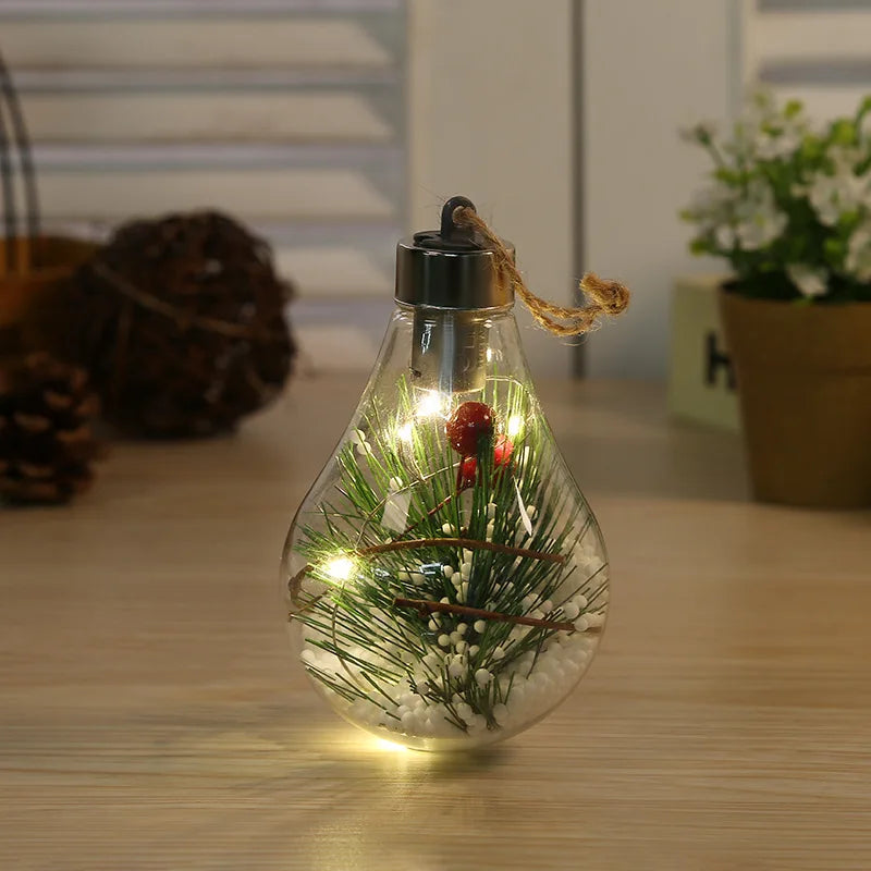 LED Decorative Light with Transparent Leaf Ball Design - Warm White Glow for Christmas, Weddings & Parties