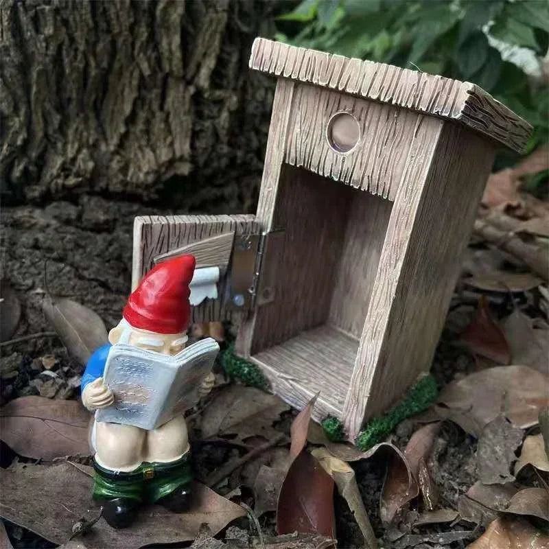 Humorous Garden Gnome Statue with Book | Decorative Resin Figurine | 13 cm