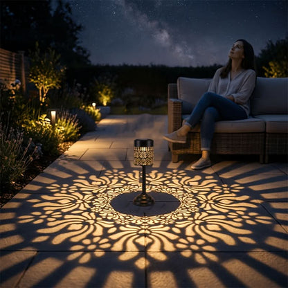 Metal Solar Table Lamp for Cozy Evening Lighting