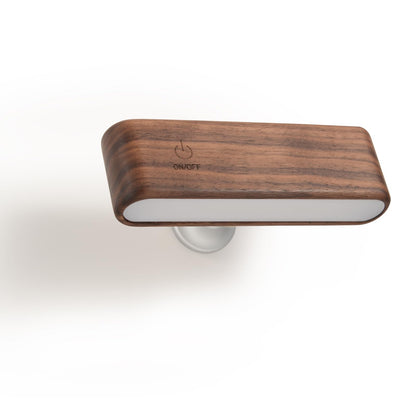Elegant Wood Magnetic Desk Lamp with 360° Swivel & Rechargeable Power