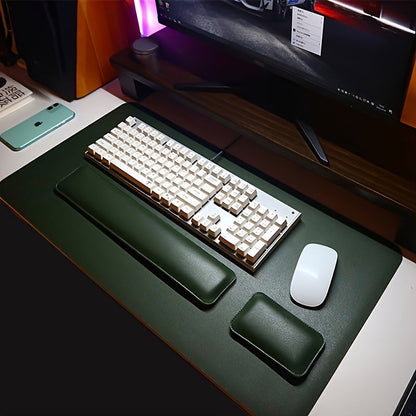 Three-Piece Desk Set in PU Leather with Wrist and Pad Supports
