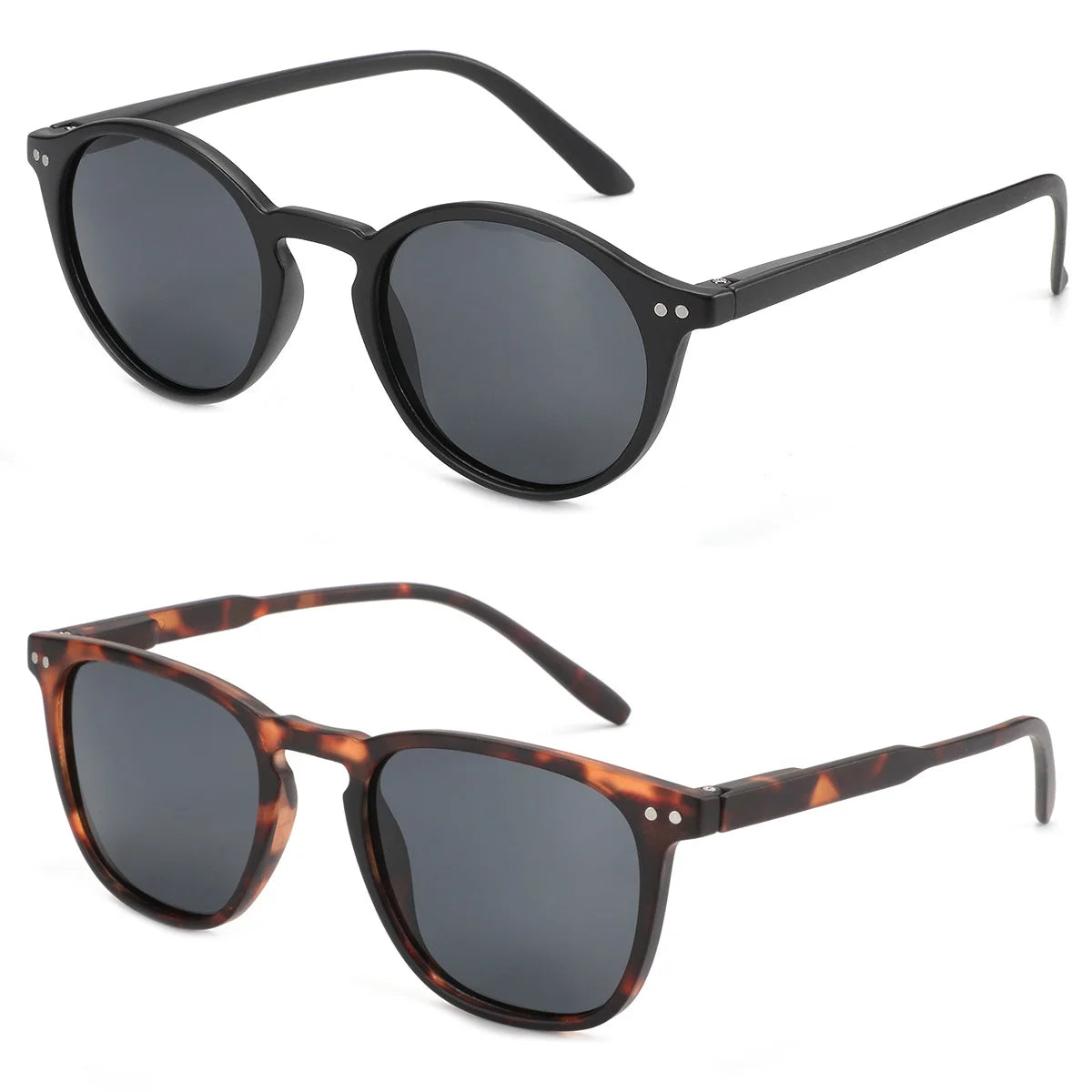 Unisex Round Polarized Sunglasses in Vintage Retro Style