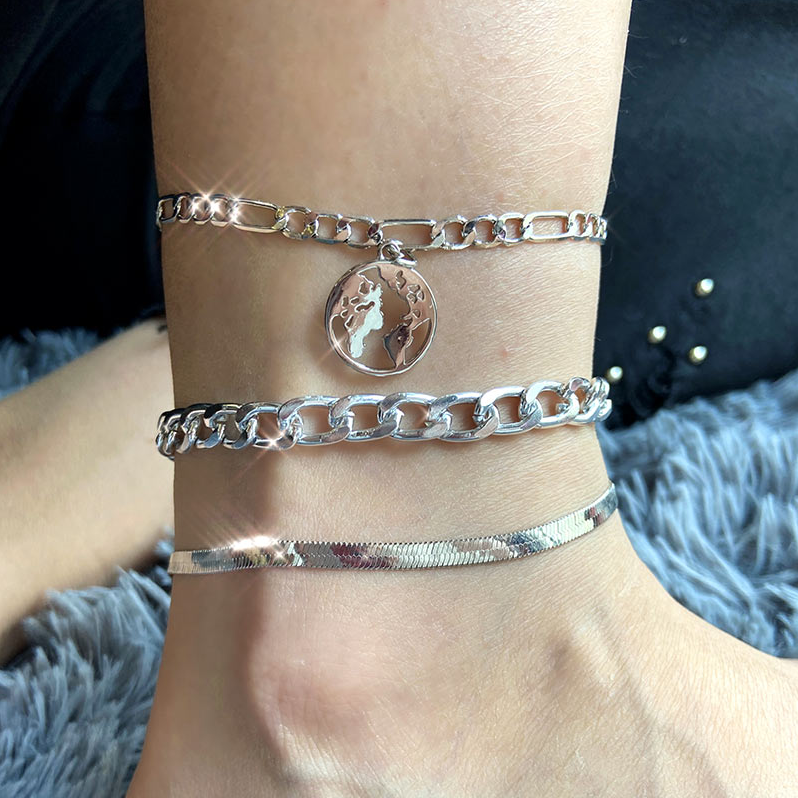Set of Double Anklets in Modern Duchesse Style