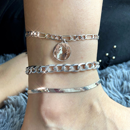 Set of Double Anklets in Modern Duchesse Style