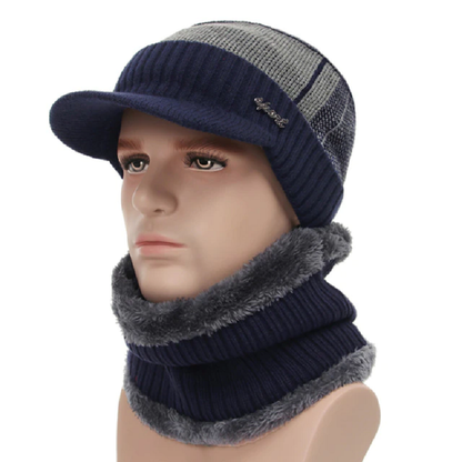 Scarf and Beanie Hat Set for Cold Weather