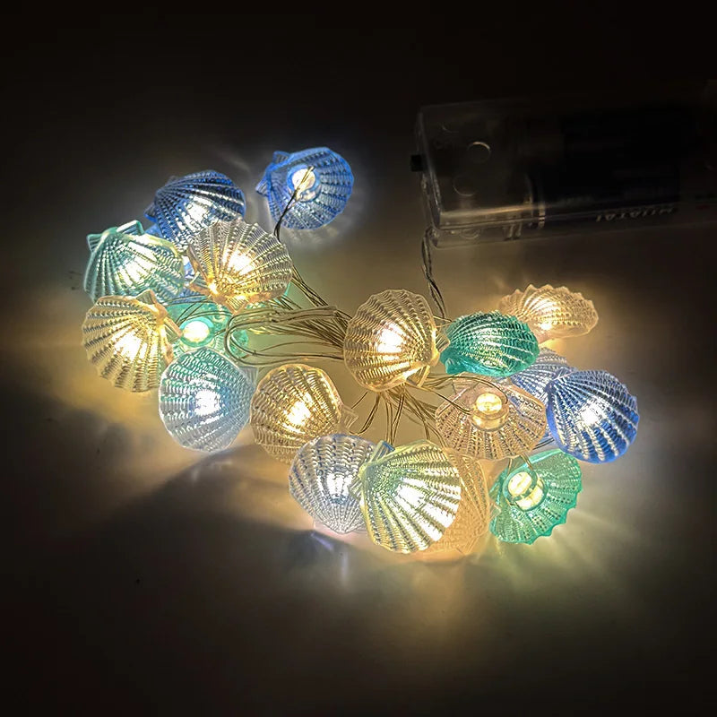 2m LED String Lights with Nautical Designs | 20 Lights | Sea Stars, Shells & Sea Creatures | Battery Operated Decoration for Kids’ Rooms, Birthdays & Weddings