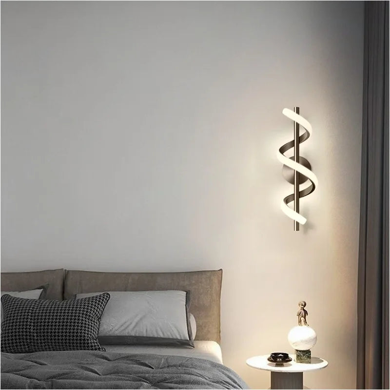 Elegant LED Wall Light in Scandinavian Design for Bedroom & Living Room - Available in Black, White, or Gold