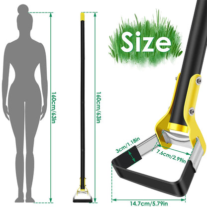 Garden Hoe | Triangular Weeder in Stainless Steel | Ergonomic Stirrup Hoe with 120–160 cm Handle