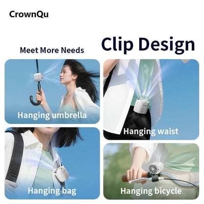 Rechargeable Clip-On Waist Fan with 360° Rotation and 3 Speed Settings