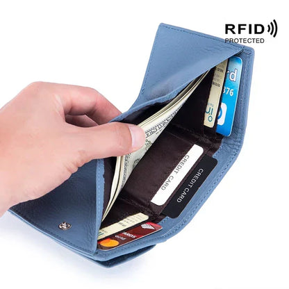 Compact RFID-Blocking Wallet | Ample Card Slots + Zipper Coin Pocket | Hidden Compartment | 14 Stylish Colors
